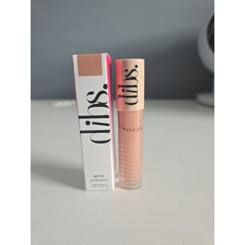 DIBS Beauty Go To Glossy Balm Kiss Me Quick Nude Shimmer Full Size NEW
